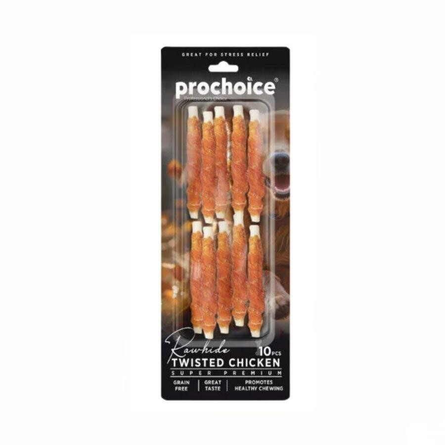 Prochoice Rawhide Twisted Tavuklu Köpek Çiğneme Kemiği 10 ADET | SRC: Barcode: 8681465610472